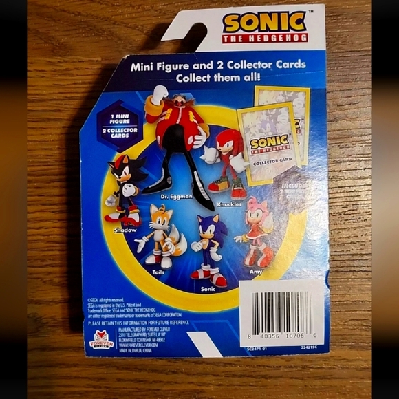 Sonic the Hedgehog Toy Mini Dr Robotnik Eggman Figure and 2 Collector Cards - Picture 2 of 6